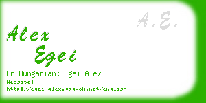 alex egei business card